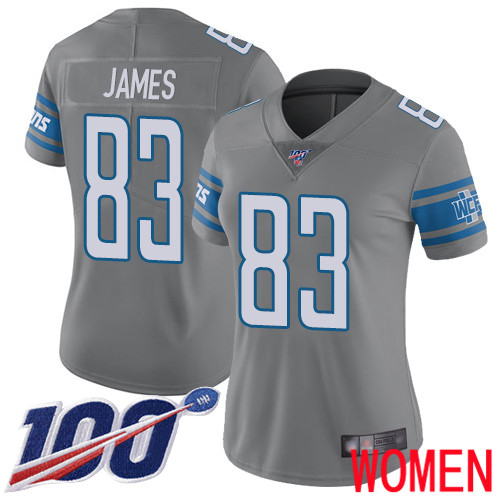 Detroit Lions Limited Steel Women Jesse James Jersey NFL Football #83 100th Season Rush Vapor Untouchable